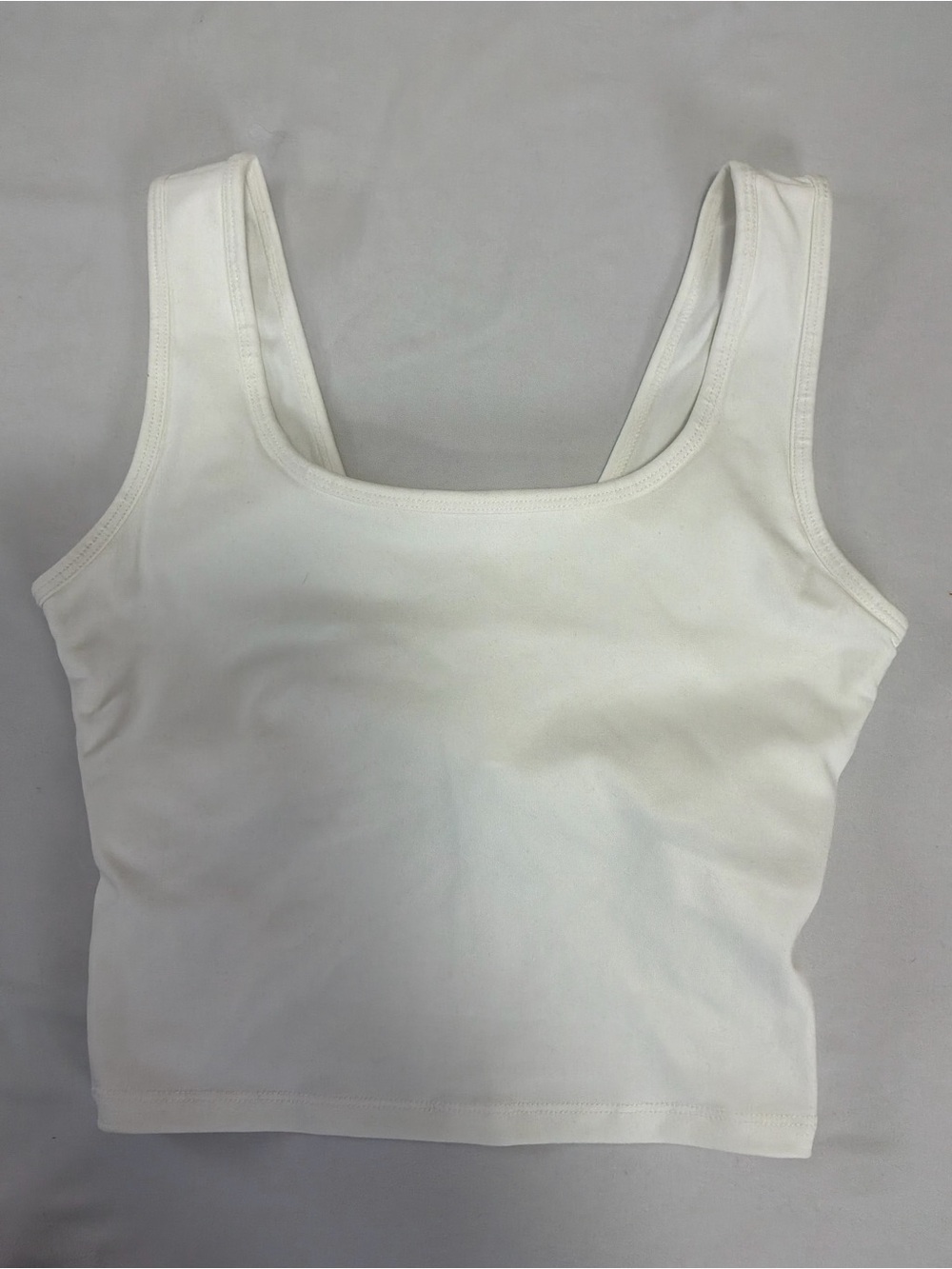 HALARA White Square Neck Crop Tank